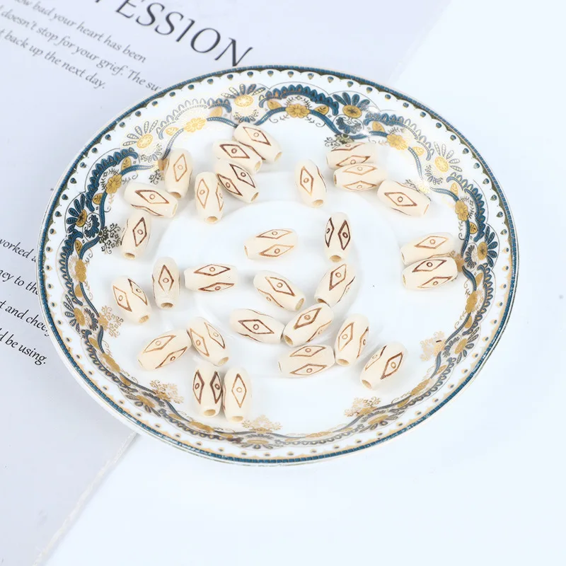 1000pcs/lot Printed Wood Beads Fashion Jewelry DIY Accessories Wholesale Wooden Beads For Bracelet Necklace