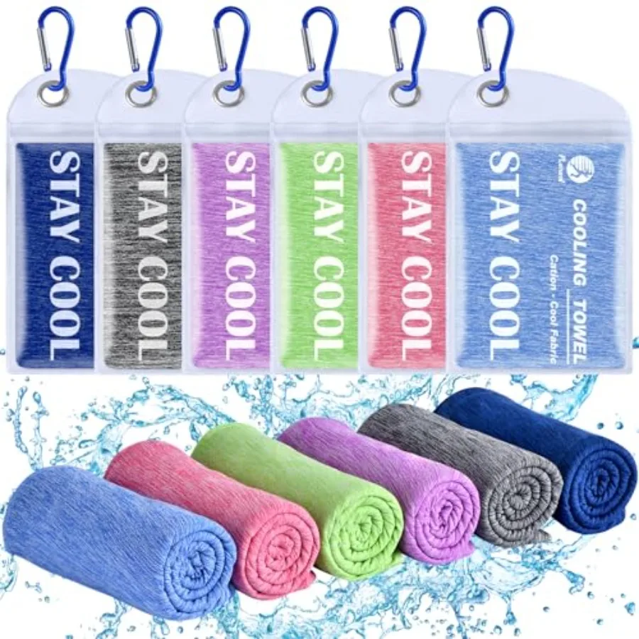 

Cooling Towels - 6 Pack Cooling Towel 40"x12",Ice Gym Towels for Working Out, Microfiber Cooling Towels for Neck and Face, Yoga