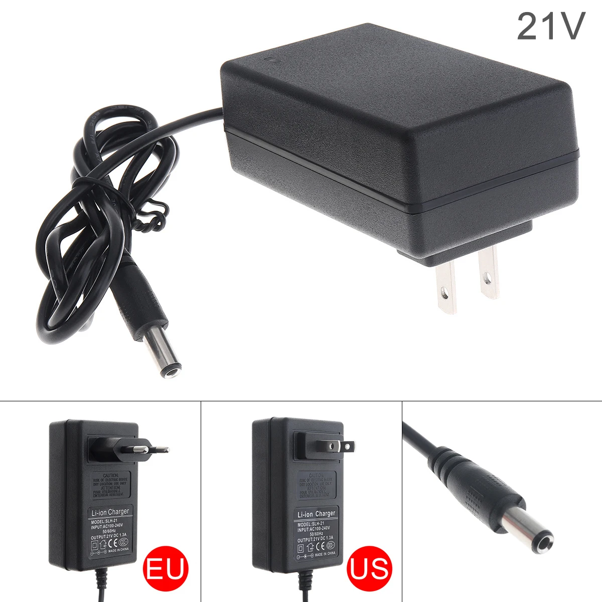Imagem -02 - Adaptador de Alimentação dc 12.6 16.8 17 21 25v Carregador de Fonte de Alimentação com Plugue ue e Plugue Americano para Furadeira Elétrica de Lítio Chave de Fenda Chave