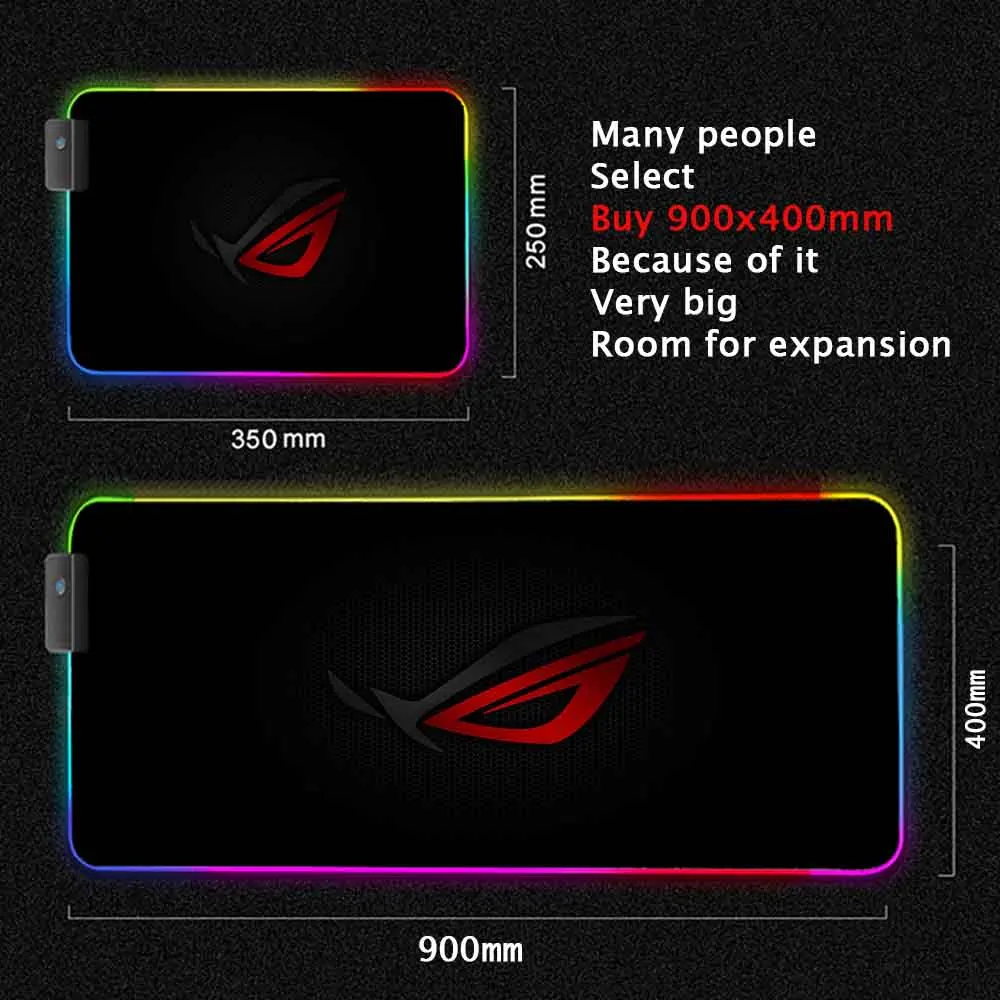 City Asus Rog Mouse Pad Rgb Tappetino retroilluminato Repubblica dei giocatori Tappetino per mouse Accessori per PC Tappetini per mouse a LED