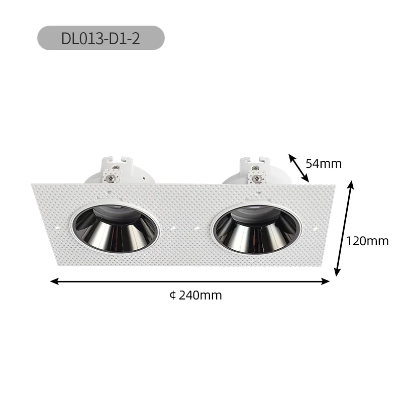 Gu10/mr16 Lamphouder Basis Verzonken Led Trimless Plafond Downlight Beugel Spotlight Dubbele Kop Montageframe Socket