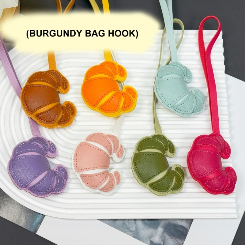 X7XC Croissants Keychain Charm Wallet Purse Keyring Pendant Charm Aesthetic keychain