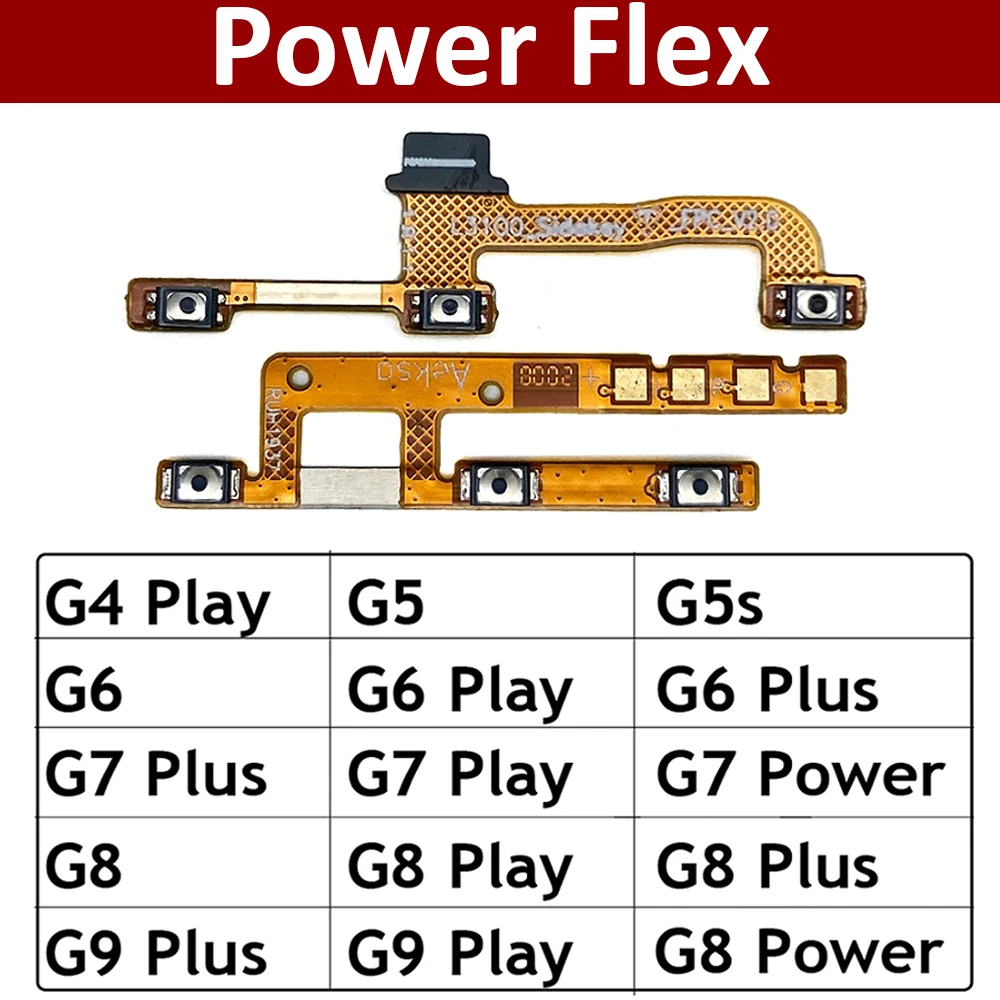 

Power Switch On/Off Button Volume Key Button Flex Cable For Motorola Moto G4 G5 G5s G6 G7 G8 G9 Plus Play Power Lite