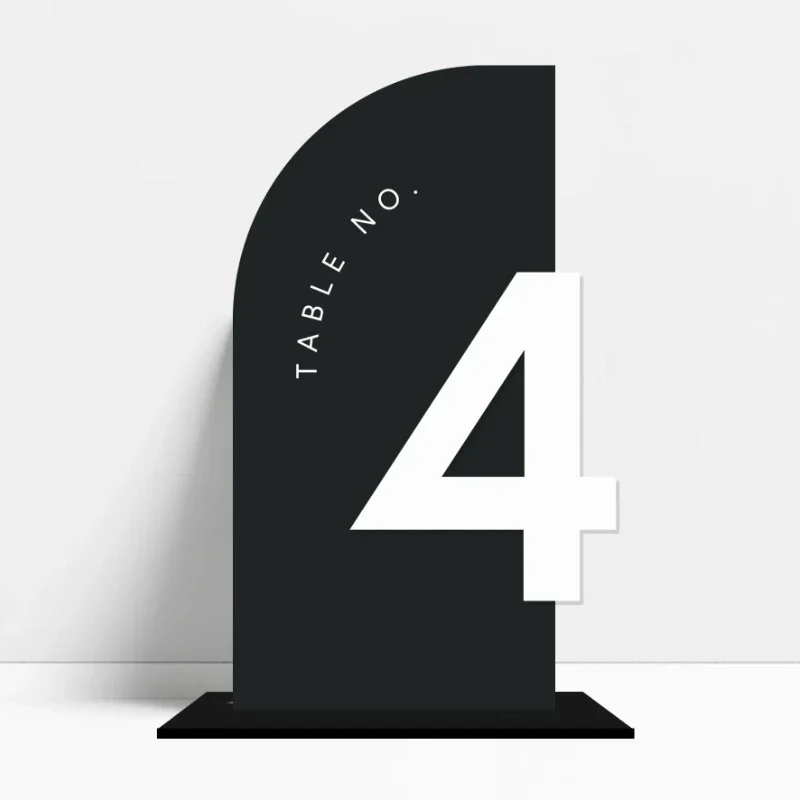 Modern Half Arch Table Numbers 3D Table Numbers Acrylic Table Number Sign Wedding Table Decor Wedding Stationery Reception Decor