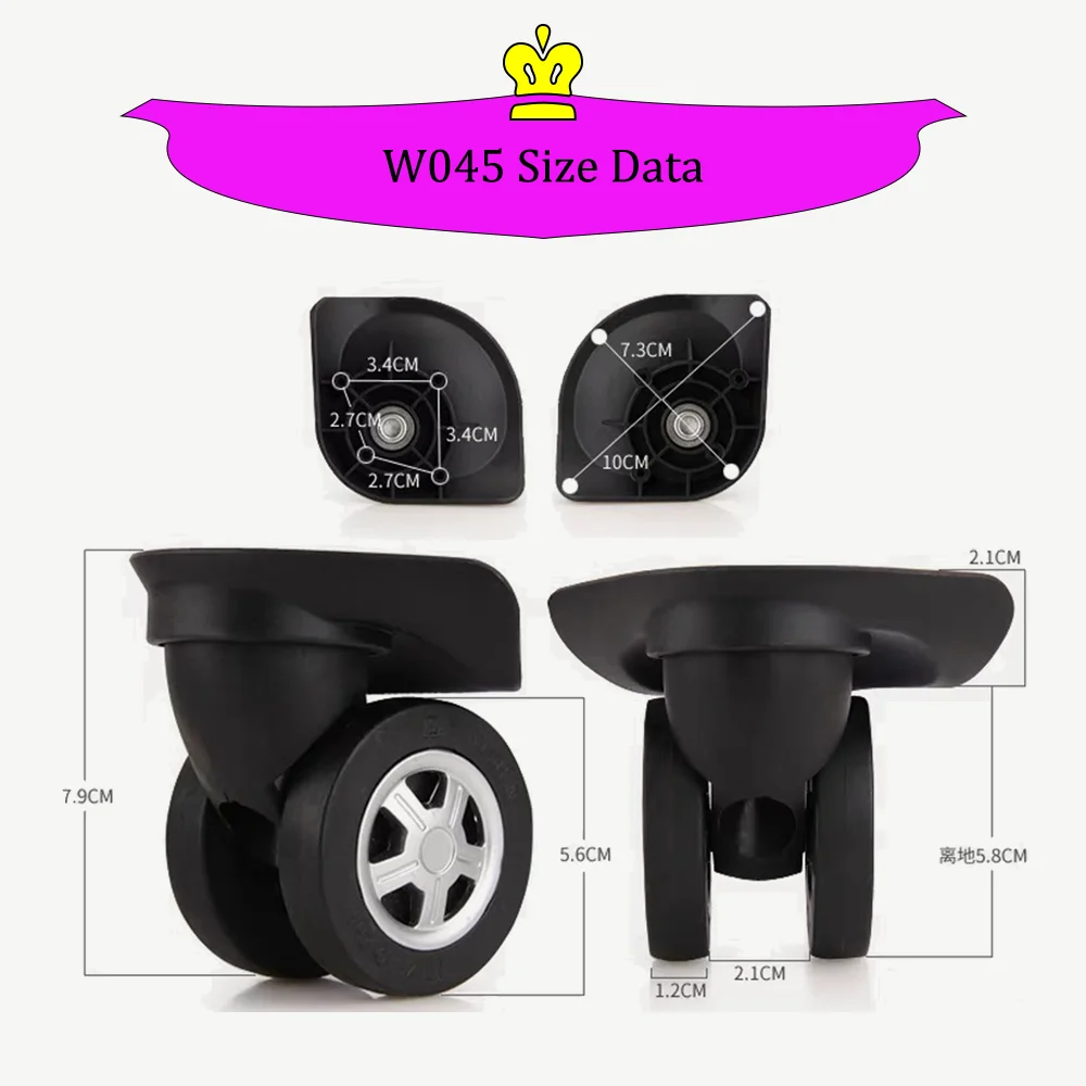 W045 Luggage Wheels Suitcase Replacement Accessories Universal Wheel Swivel Detachable Silent Reinforcement Casters Repairing