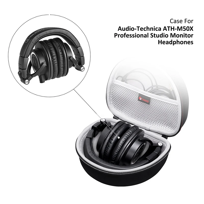 XANAD EVA Hard Case for Audio Technica ATH M20X/M20xBT/M30x/M40x/M50X/M50xBT2/M60X/M70X Headphones Tavel Storage Bag