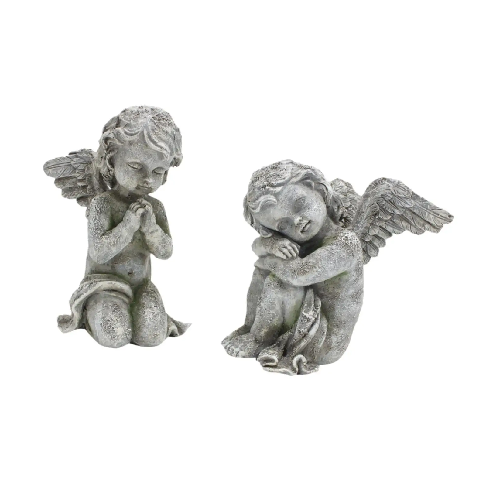 2 Pieces Angel Statues Hallway Yard Resin Craft Table Centerpiece Ornaments