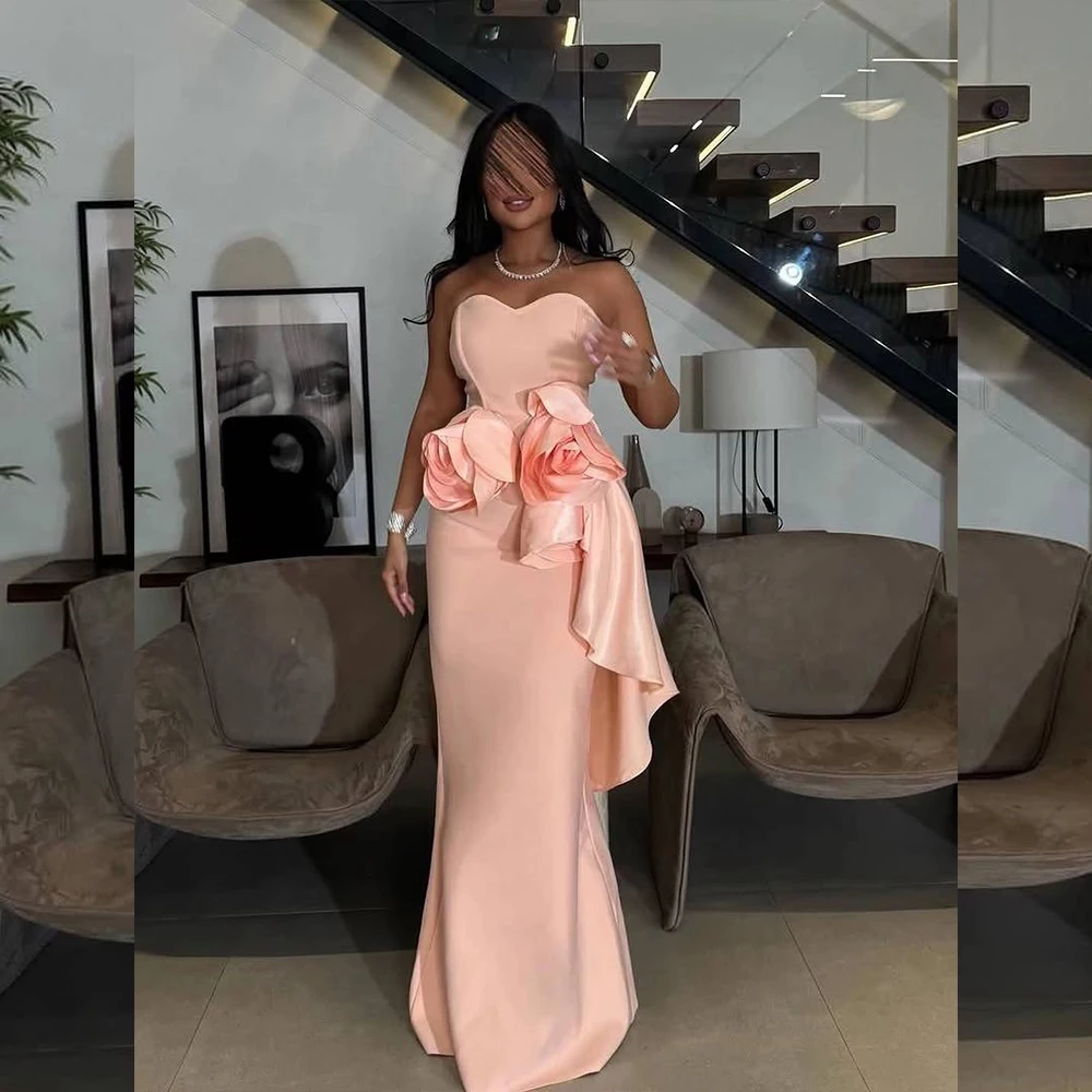 

Sexy Prom Dresses Sweetheart Sleeveless for Women Evening Dresses Mermaid Flowers Special Occasion Dress Customized Fairy Gown