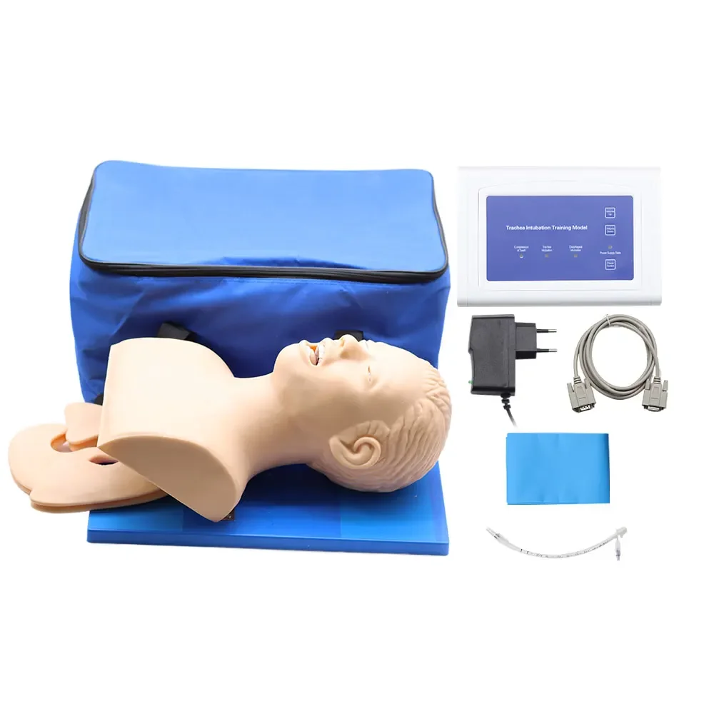 Endotracheal Intubation Human Model 220V Oral Nasal Intubation Airway Managment Trainning Aid Kit for Education/Practice/Study