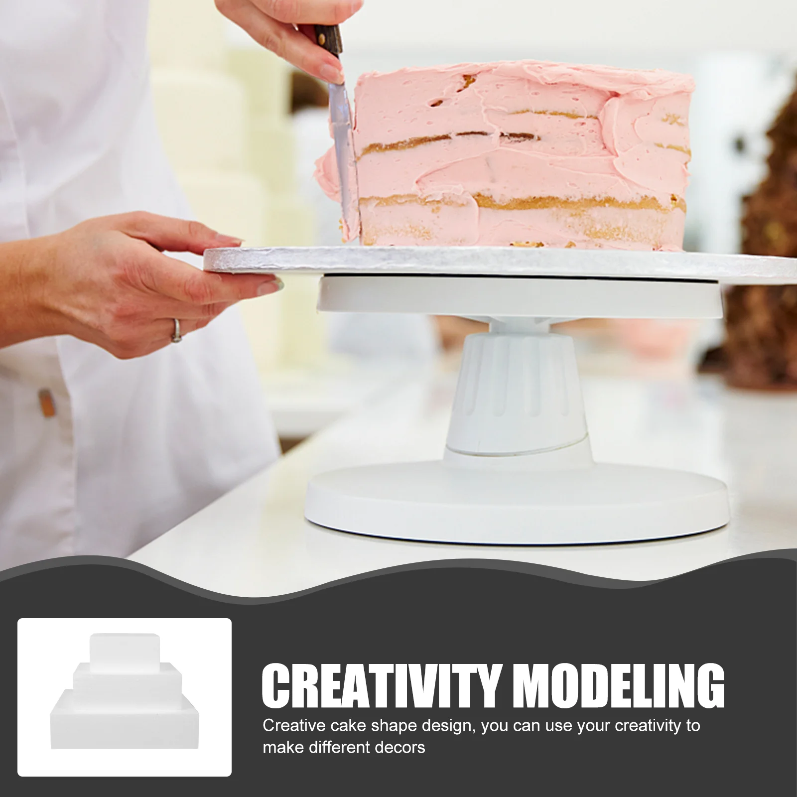 4 Pcs Foam Block Cake Mold Baby Boards for Decorating Square Practicing Model