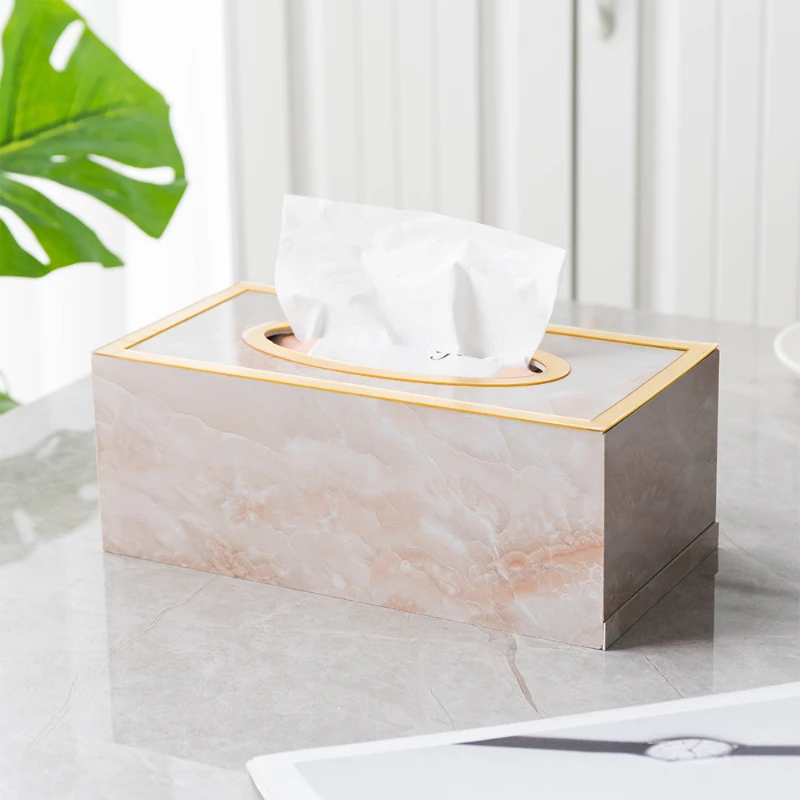 Modern Marble Acrylic Tissue Box Napkin Holder Living Room Decor Office Desk Decor Toilet Paper Holder Case Dispenser Home Decor