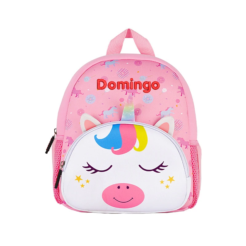 Personalized Toddler Backpack Waterproof Preschool Backpack Embroidered Name 3D Cute Cartoon Neoprene Animal Schoolbag for Kids