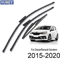 Xukey 3Pcs/set Front Rear Windscreen Wiper Blades Set For Dacia Renault Sandero 2019 2018 2017 2016 2015 22