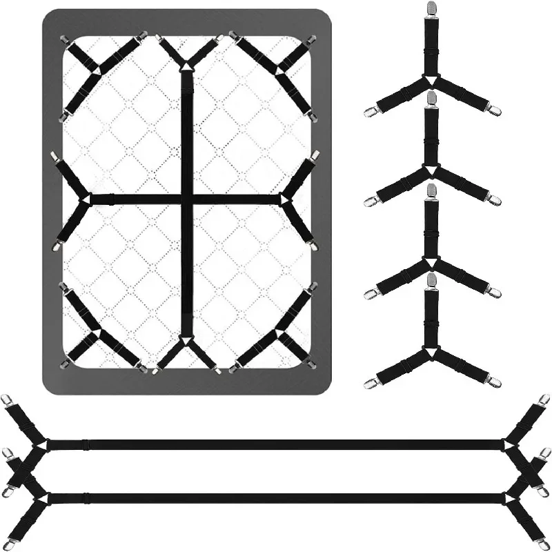 6Pcs Bed Sheet Straps Fitted Sheet Straps For Full Size Bed Adjustable Sheet Clips For Perfectly Fitted Sheet Straps Holders