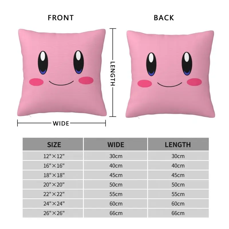 Custom Fashion Smiley Eyes Cushion Covers 40x40cm Soft Kirbys Cartoon Pillow Case for Car Square Pillowcase view 6