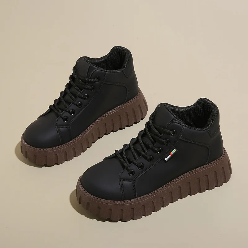 Nuovi stivaletti corti comfort casual autunno inverno scarpe da donna alte con suola spessa versatili alla moda scarpe da donna semplici e calde