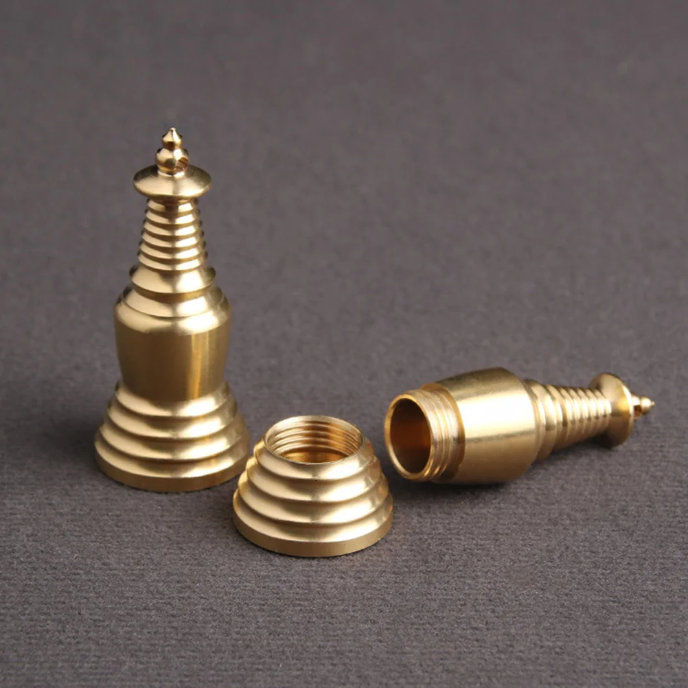 

3 Pcs Brass Wenchang Pagoda Small Bronze Utensils Decorative Keychain Pendant Adornment Hanging Durable