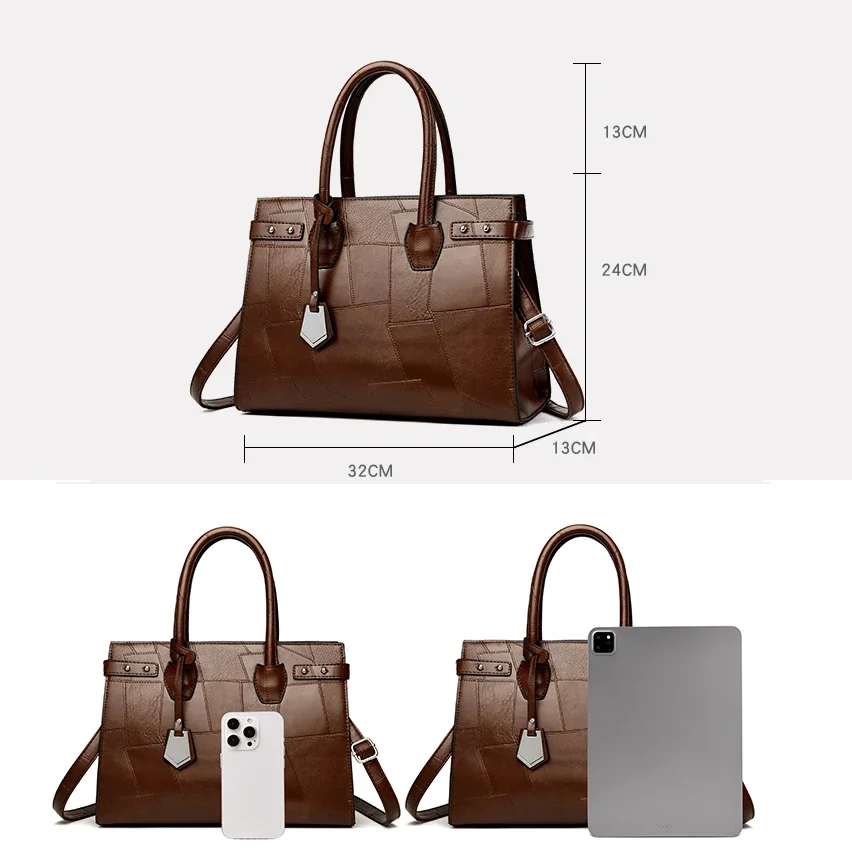 Luxury Large Handbags Women Bags Designer Leather Shoulder Crossbody Bags for Women 2024 Casual Tote Ladies Messenger Hand Bags