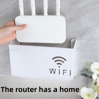 Wall Mount WiFi Router Shelf - ABS Plastic Storage Box with Cable Management, Hanging Organizer for Power Strips & Home Decor