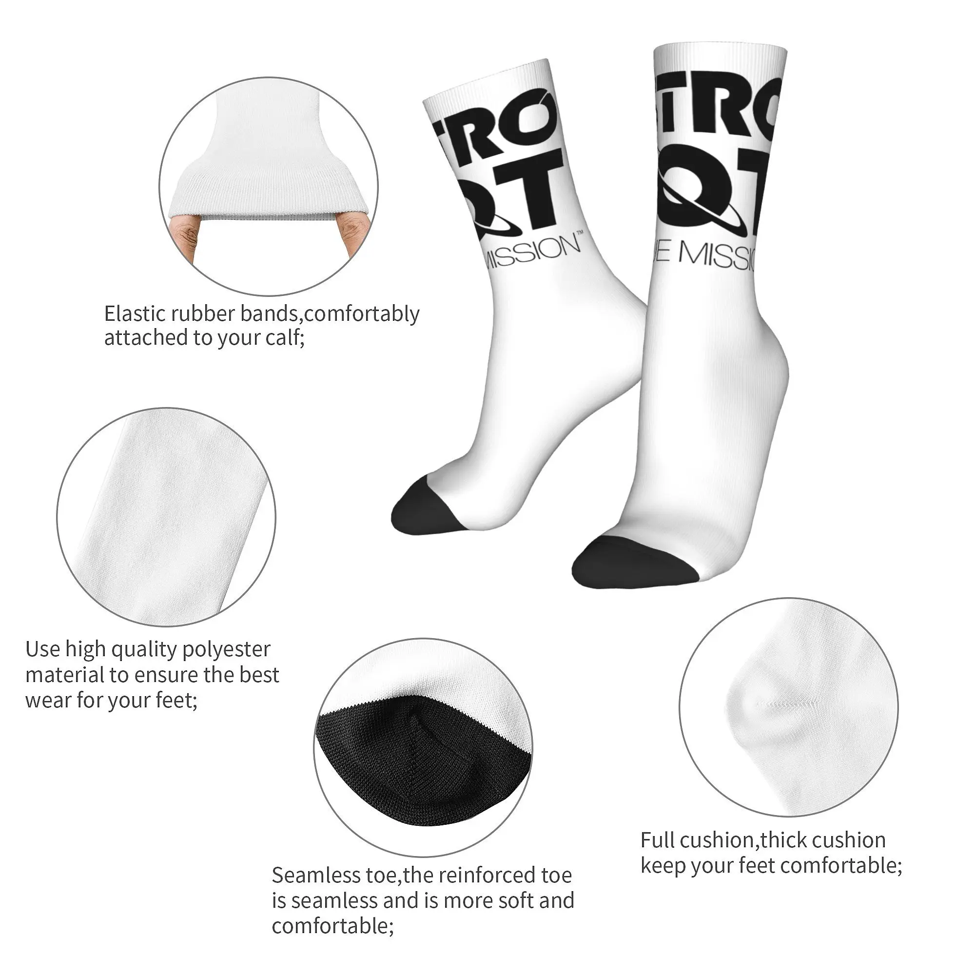 Novelty  Men Women Socks ASTRO-BOT Rescue Mission BLACK  Product Cute  Graphic Socks All Season