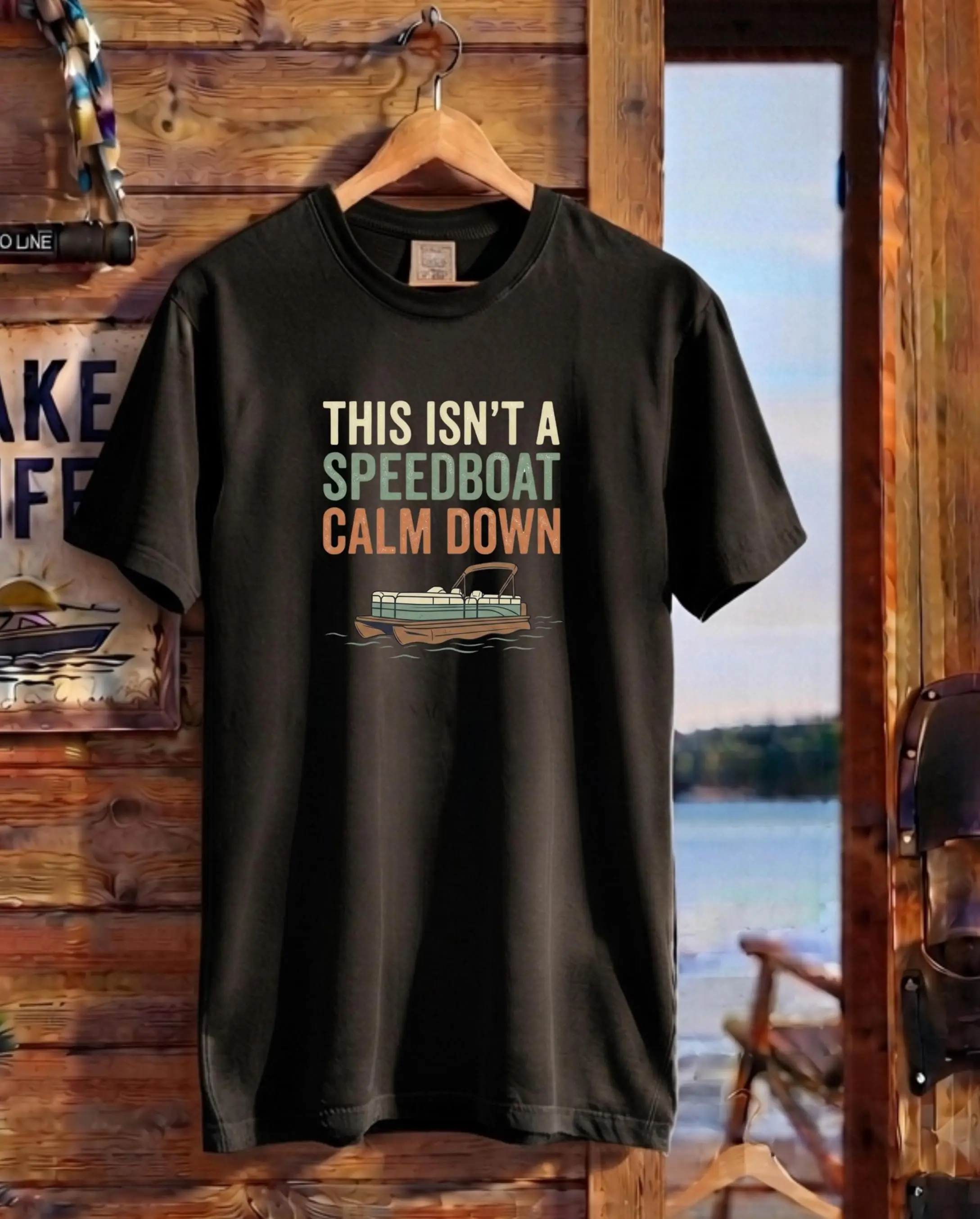 This Isnt A Speedboat Calm Down Shirt | Funny Pontoon Boat Shirt | Lake Life T Shirt | Boating Shirt | Comfort Colors
