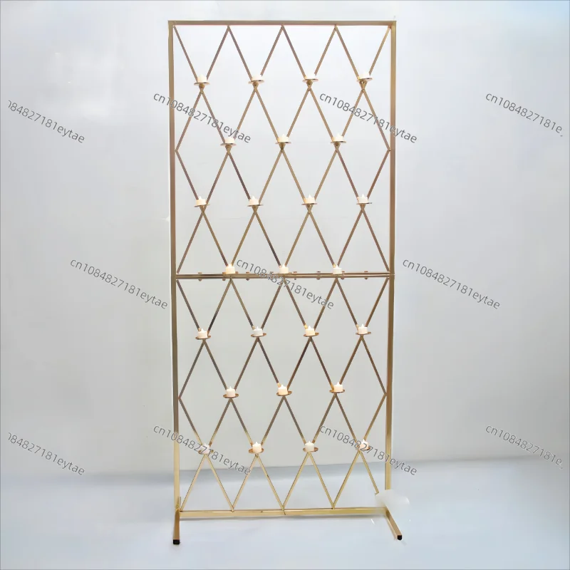 Modern gold iron candle wall wedding arch background new rectangular bracket