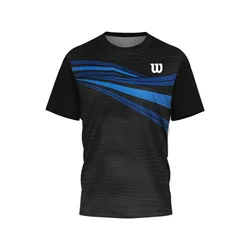 Camiseta deportiva de manga corta para hombre, camisa de gran tamaño, cuello redondo, informal, secado rápido, tenis de mesa, bádminton, correr al aire libre, Fitness, Verano