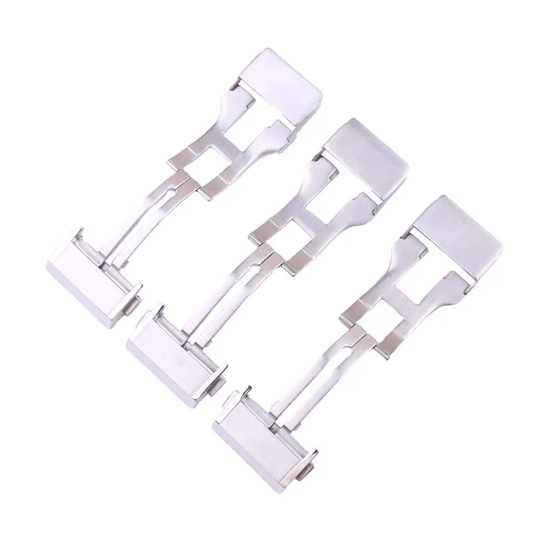 22 мм мужская серебряная однотонная пряжка из нержавеющей стали, совместимая с кожаным ремешком для часов Hublot Big Bang, женские аксессуары с складной пряжкой