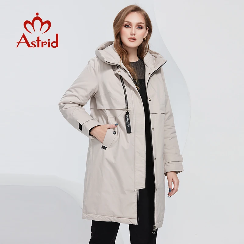 Astrid 2022 frauen Winter Jacke Oversize Lange Dick Gepolsterte Unten Mäntel Mit Kapuze Frauen Parkas Damen Oberbekleidung Stepp ZU-10005