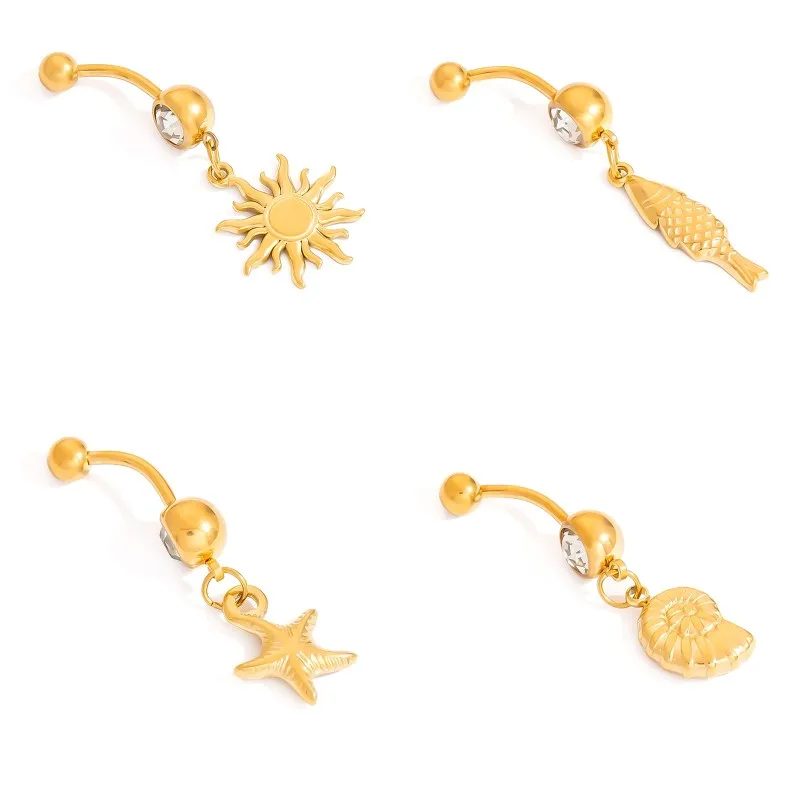 1 قطعة قلادة الأسماك العصرية البطن زر خواتم للنساء الثقب خواتم السرة مثير مجوهرات للجسم اكسسوارات