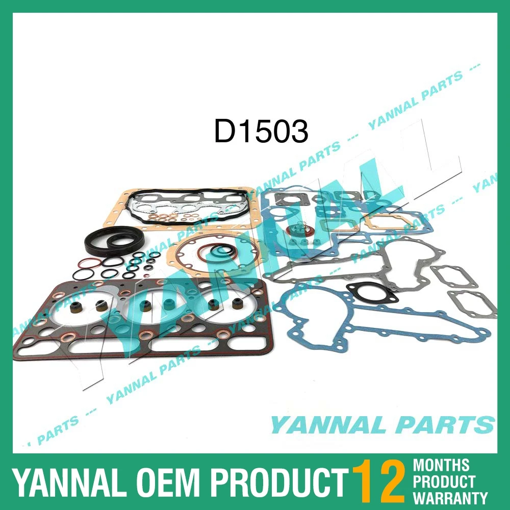 

Long Time Aftersale Service D1503 Full Gasket Kit Set With Head Gasket For Kubota Engine