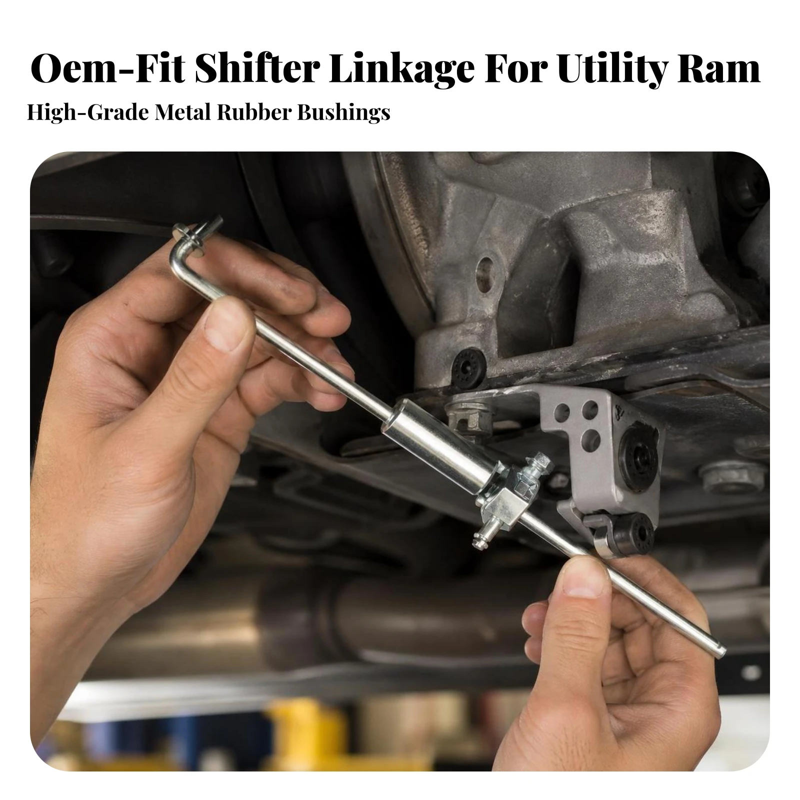 Transfer Case Shifter Linkage with Bushings Adjustable Shifter Control Linkage Assembly Automotive Part Easy to Install Accurate