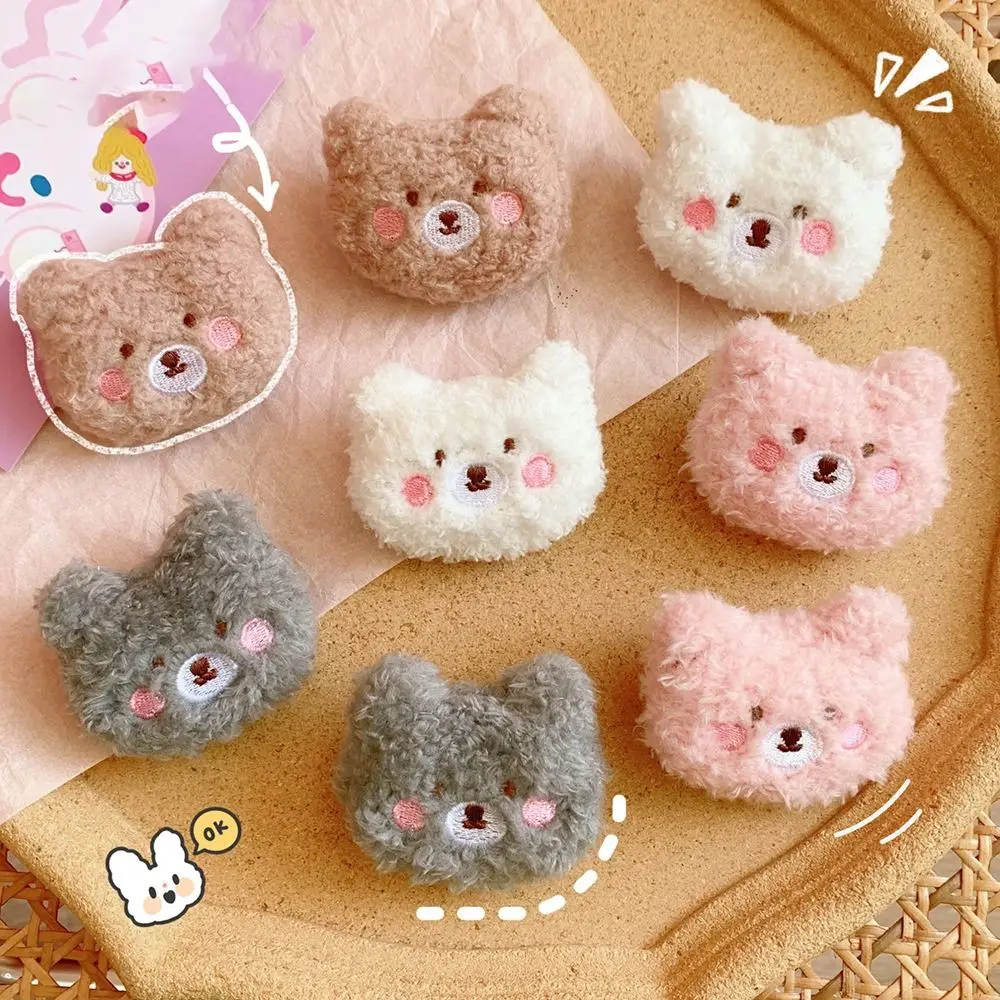 Lapel Pin Soft Plush Bear Brooch Cute Cartoon Animal Brooches Handmade Personality Clothes Badge Coat