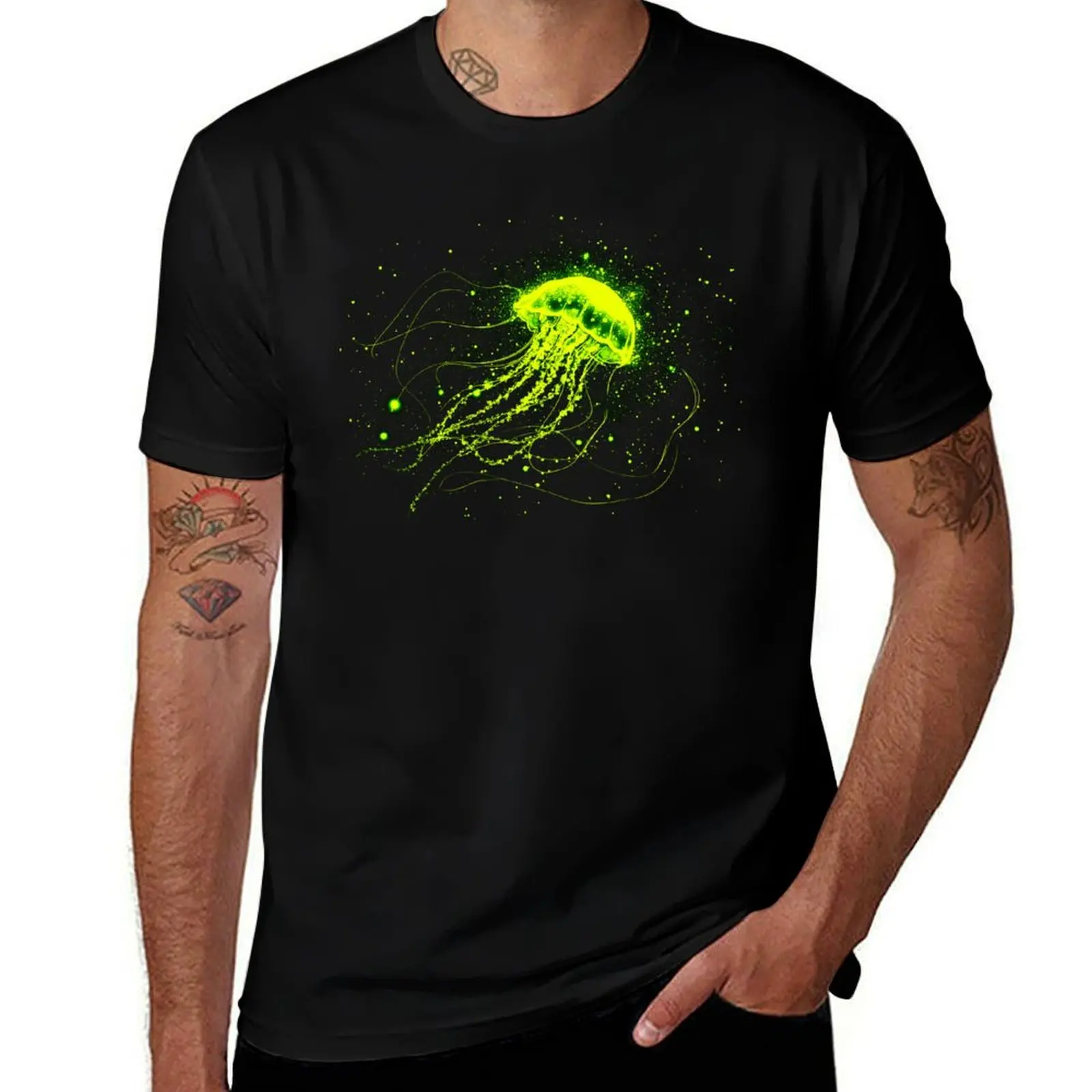 

The Neon Green Jellyfish T-Shirt Clothing anime shirt boys whites mens designer t shirt