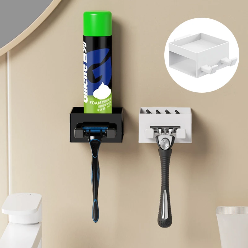 

1 шт., мужская вешалка для бритвы, держатель для бритвы, аксессуары для ванной комнаты, универсальный пластиковый свободный дырокол, крючок, настенная чашка, держатель лезвия щетки