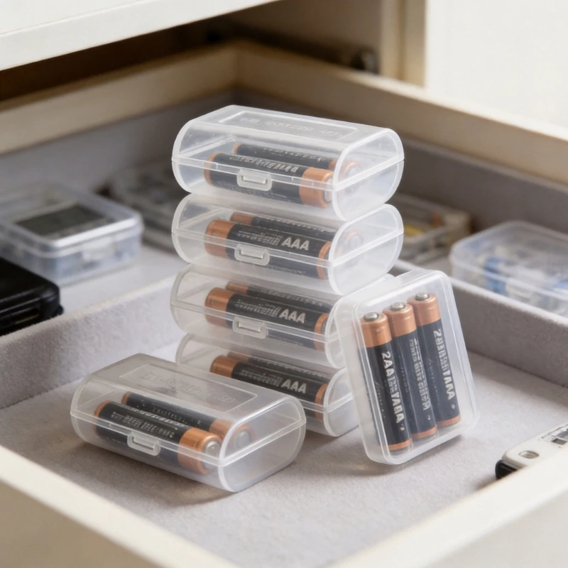 3A Battery Organizers, 5 Clear Two-Slot 3A Case for Offices Storage Holder K1KF