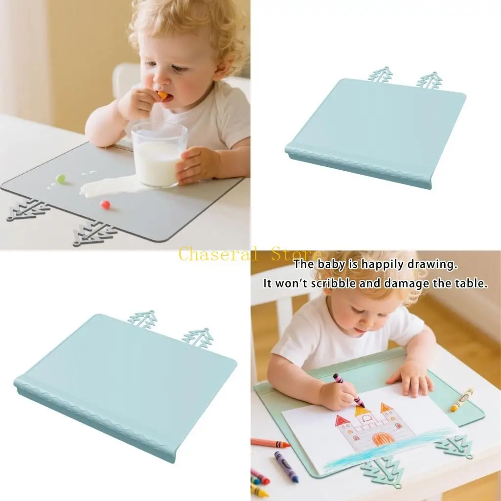 E7CE Baby Feeding Pad Reusable Kids Placemats Silicone Tablemats