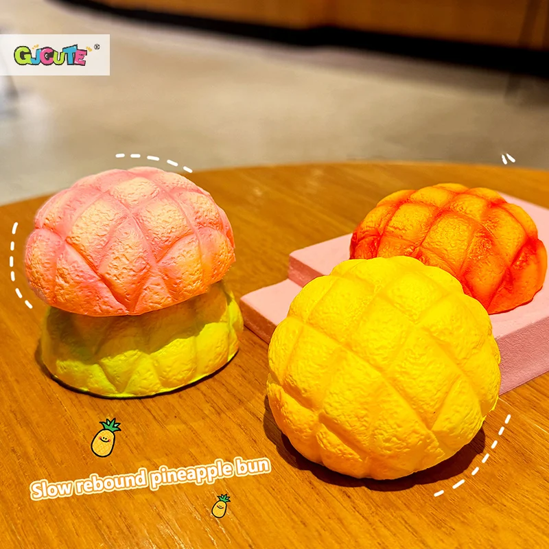 1Pc Random Color Cute Slow Rising Squishy Bread Oversized Pineapple Bun Stress Relief Toy Prank Decoration Gift