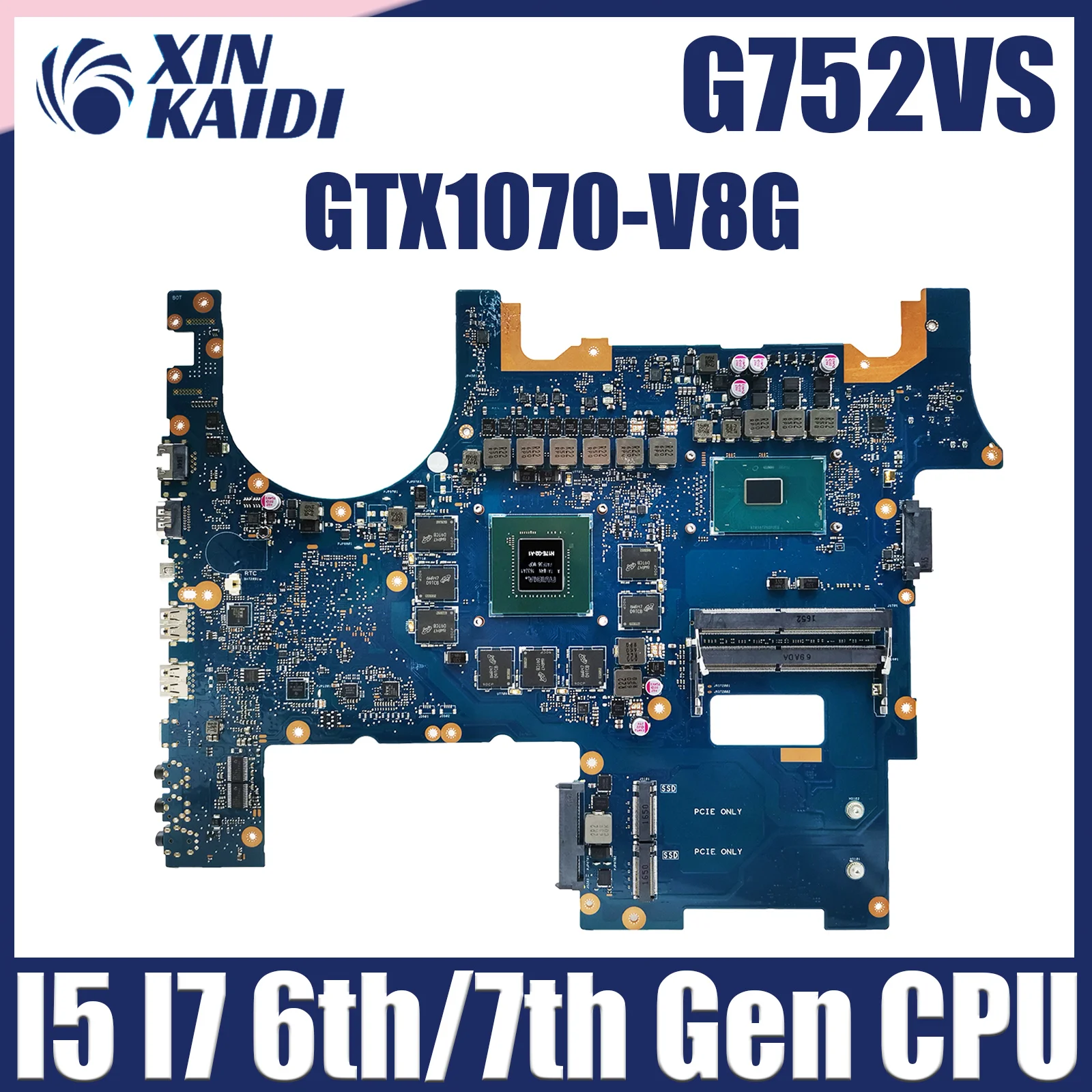 G752VS Notebook Mainboard For ASUS ROG G752VSK G752VM G752V Laptop Motherboard I5 I7 6th 7th Gen CPU GTX1070 V8G