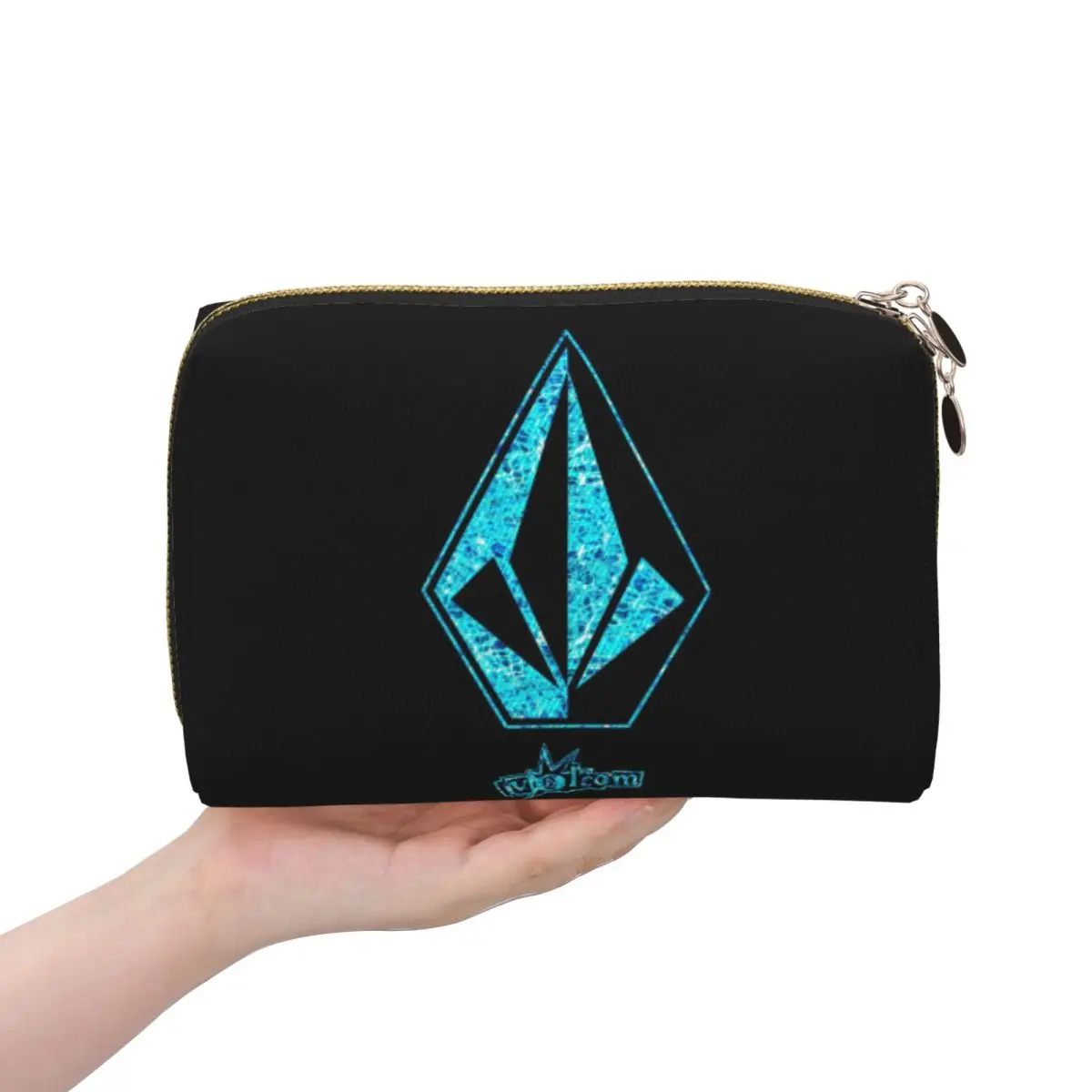 V-Volcom Logo Women Cosmetic Bag Travel Makeup Organizer Pouch Toiletry Storage Dopp Kit Box