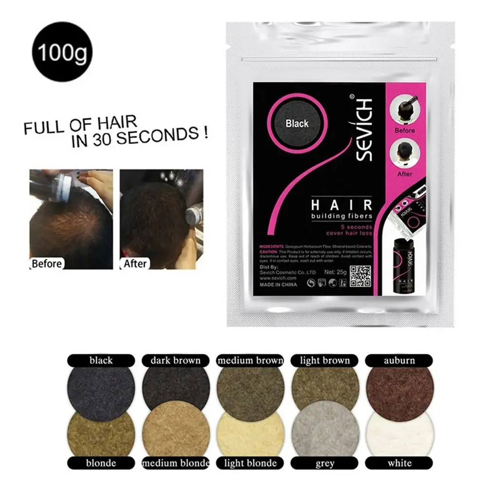 100g Organic 10 Color Hair Regrowth Thicken Hair Hair Loss Products Hair Building Hair Fiber Powder