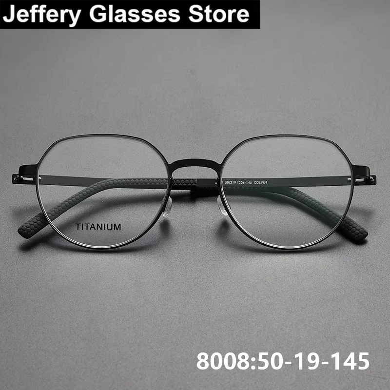 

Denmark Brand Retro Oval Titanium Glasses Frame Men Women Ultra-light Anti Slip Sport Eyeglasses 8008 Spectacles Oculos Mounted