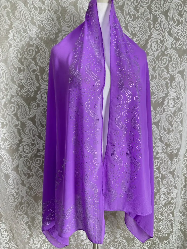 Foulard de tête musulman indien traditionnel oriental, africain, de haute qualité, respirant, petit motif Floral en mousseline de soie, vêtements ethniques d'été