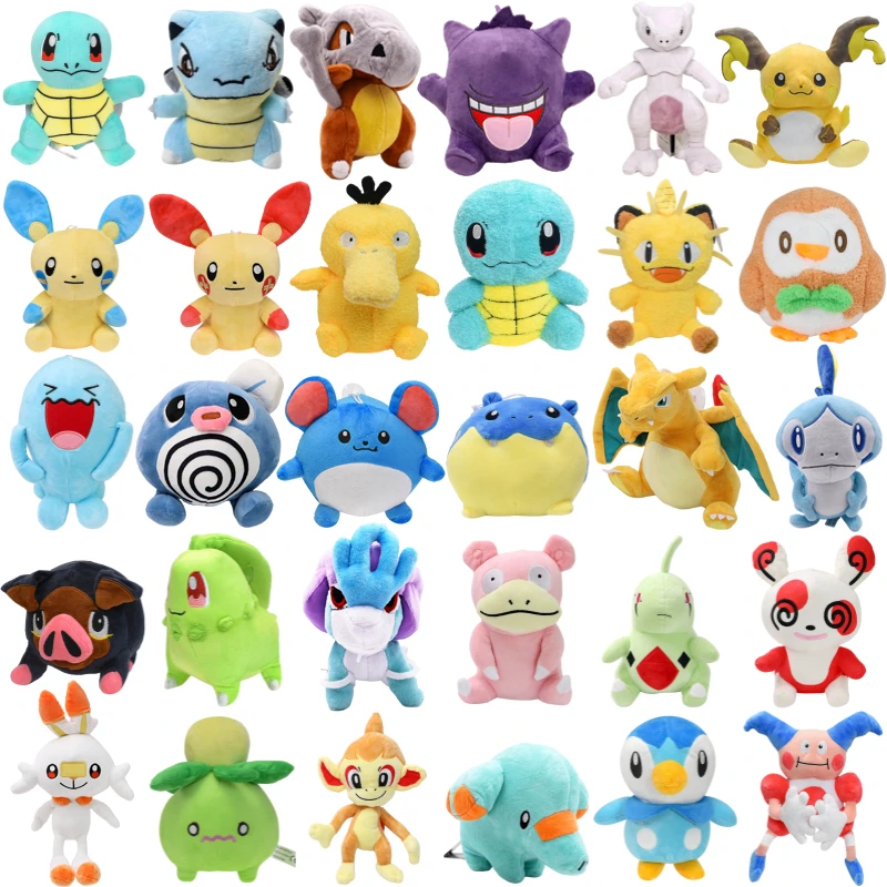 

Плюшевая игрушка POKEMON Cubone Raichu Piplup Smoliv Phanpy, аниме воббуфет Gengar Rowlet Meowth Mewtwo, плюшевая кукла, подарок для детей на день рождения