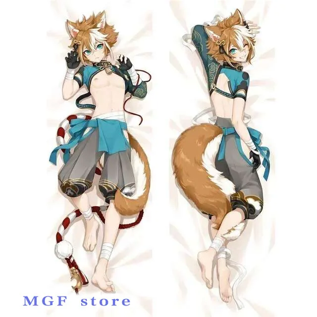 

Аниме игра Genshin Impact Gorou Wu Lang Dakimakura косплей чехол 50*160 см шарнирный костюм для тела отаку пледы наволочка реквизит