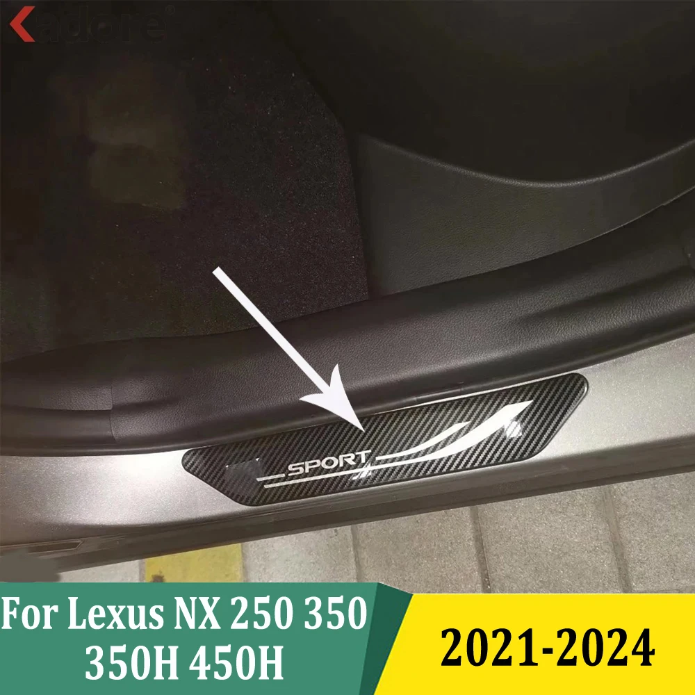 Outer Door Sill Protector Cover For Lexus NX 250 350 350H 450H 2021-2023 2024 Door Sills Scuff Plates Car Accessories Sticker