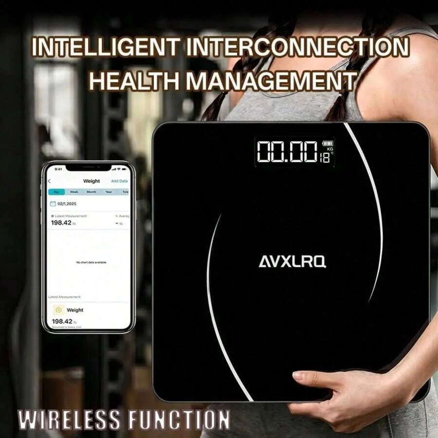 

AVXLRQ Multi Functional Smart Body Fat Scale, High-Precision Bathroom Intelligence Weight Scale, Bluetooth Connection APP For D