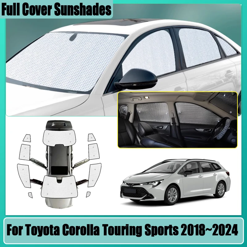 

Для Toyota Corolla Touring Sports 2024 E210 2018~2023: Полный комплект солнцезащитных козырьков для окон автомобиля и накидка на лобовое стекло, автоаксессуары