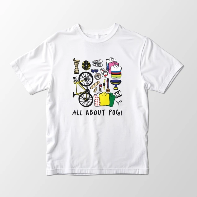 ALL ABOUT POGI World Champion Legendary Cyclist T-Shirt Cotton Graphic Tee Men Women Summer Streetwear