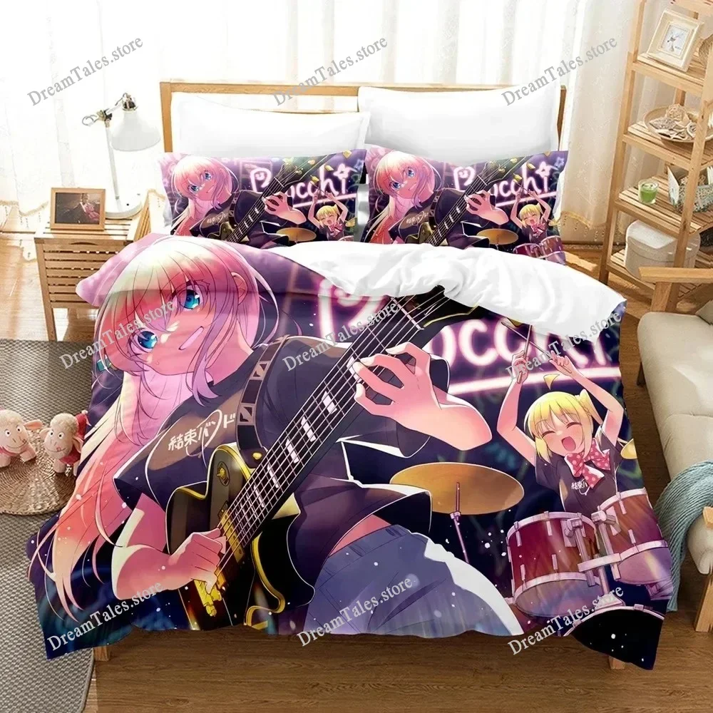 

3D Printed Anime Lonely Rock Bedding Set Boys Girls Twin Queen Size Duvet Cover Pillowcase Bed Kids Adult Home Textileextile